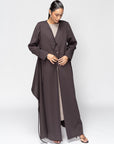 Overlap Abaya in Brown