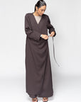 Overlap Abaya in Brown