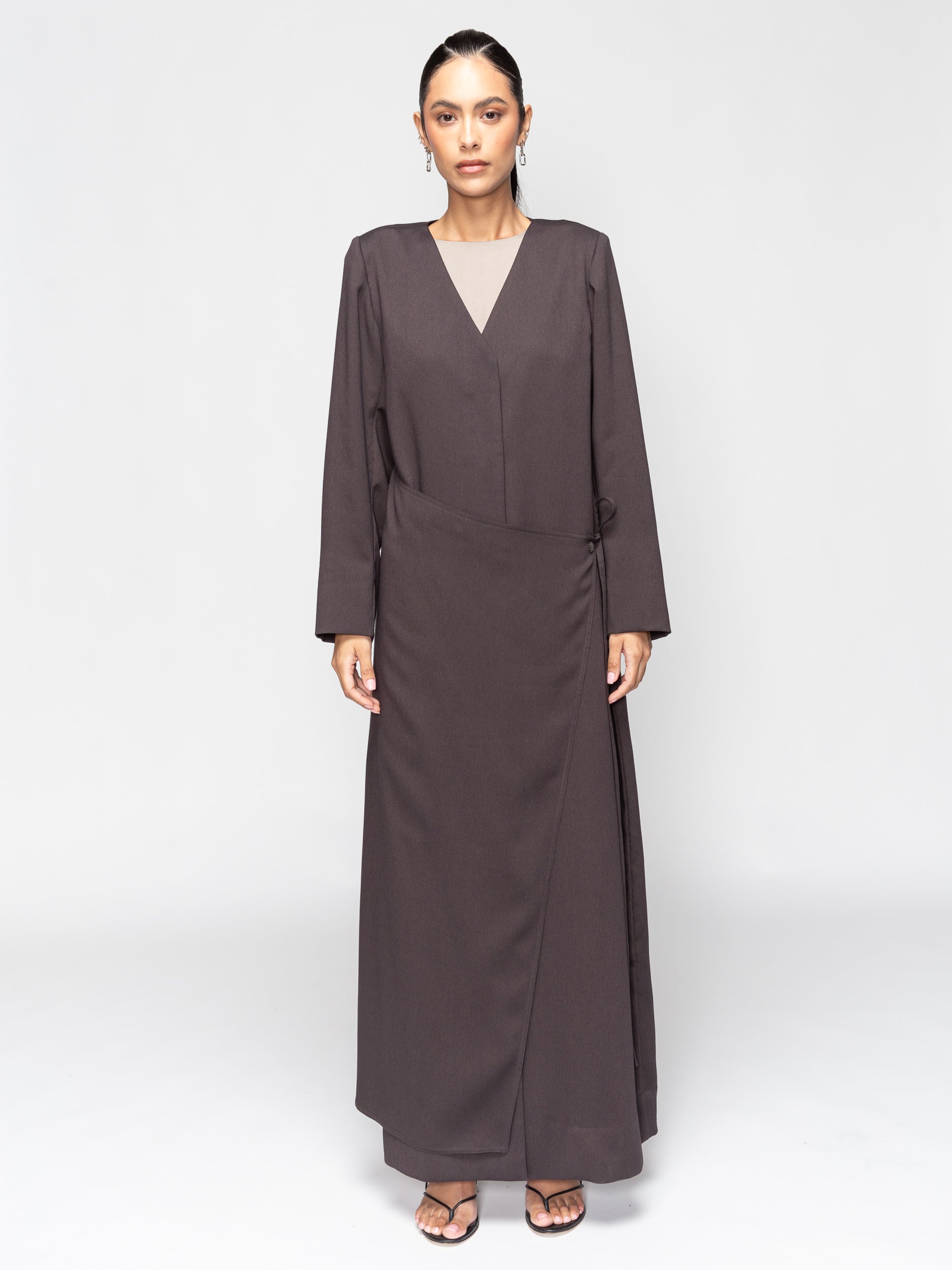 Overlap Abaya in Brown