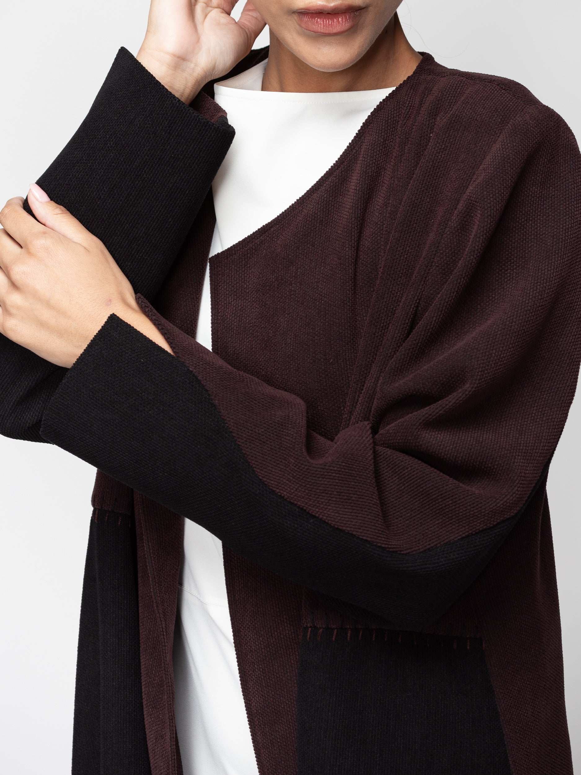 Warm Layer Abaya in Brown Black