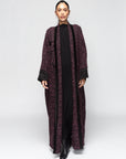 Alpaca Winter Abaya in Mixed Pattern with Calligraphy