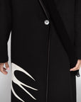 Winter Abaya in Black with Ivory Velvet Birds