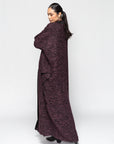 Alpaca Winter Abaya in Mixed Pattern with Calligraphy