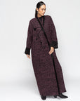 Alpaca Winter Abaya in Mixed Pattern with Calligraphy