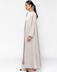 Polished Layer Abaya in Greige