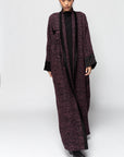 Alpaca Winter Abaya in Mixed Pattern with Calligraphy