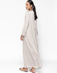 Polished Layer Abaya in Greige