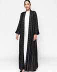 Stripe Abaya in Black & White