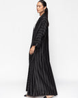 Stripe Abaya in Black & White