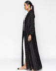 Stripe Abaya in Black & White