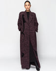 Alpaca Wool Winter Trench with Calligraphy