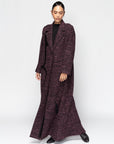 Alpaca Wool Winter Trench with Calligraphy