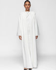 Loose Abaya in Textured White Crepe