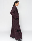 Alpaca Wool Winter Trench with Calligraphy