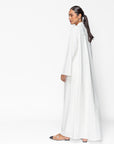 Loose Abaya in Textured White Crepe