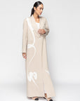 Jacket Abaya in Beige with Calligraphy