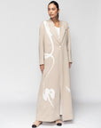 Jacket Abaya in Beige with Calligraphy