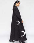 Flight Abaya in Black and White Birds