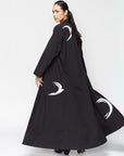 Flight Abaya in Black and White Birds