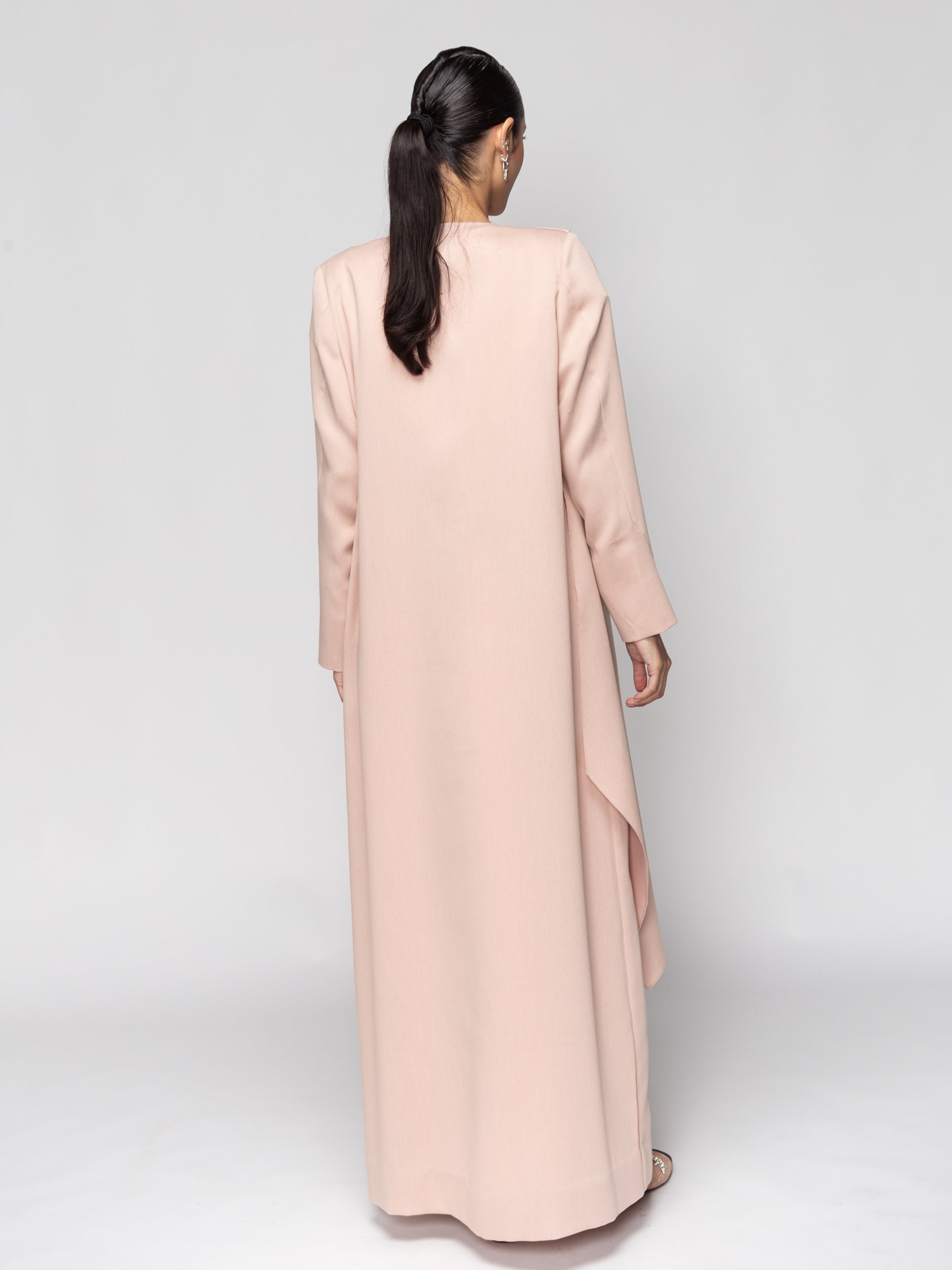 Drape Jacket Abaya in Pale Rose