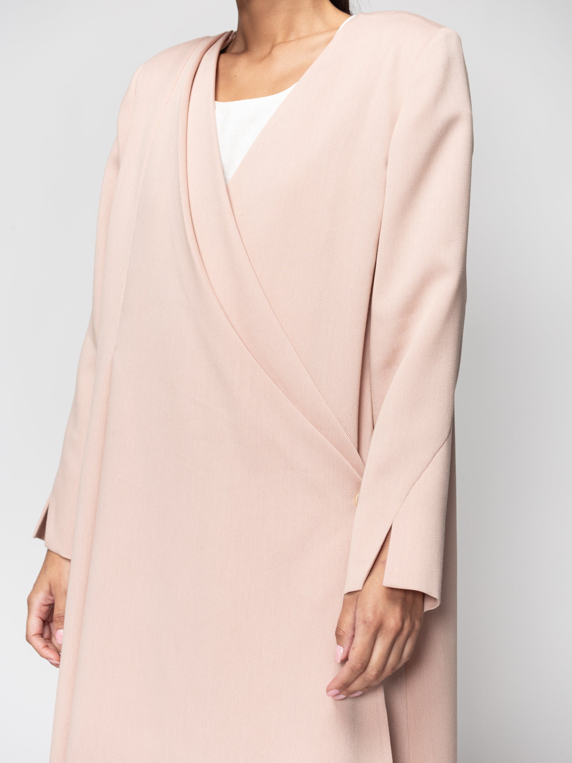 Drape Jacket Abaya in Pale Rose