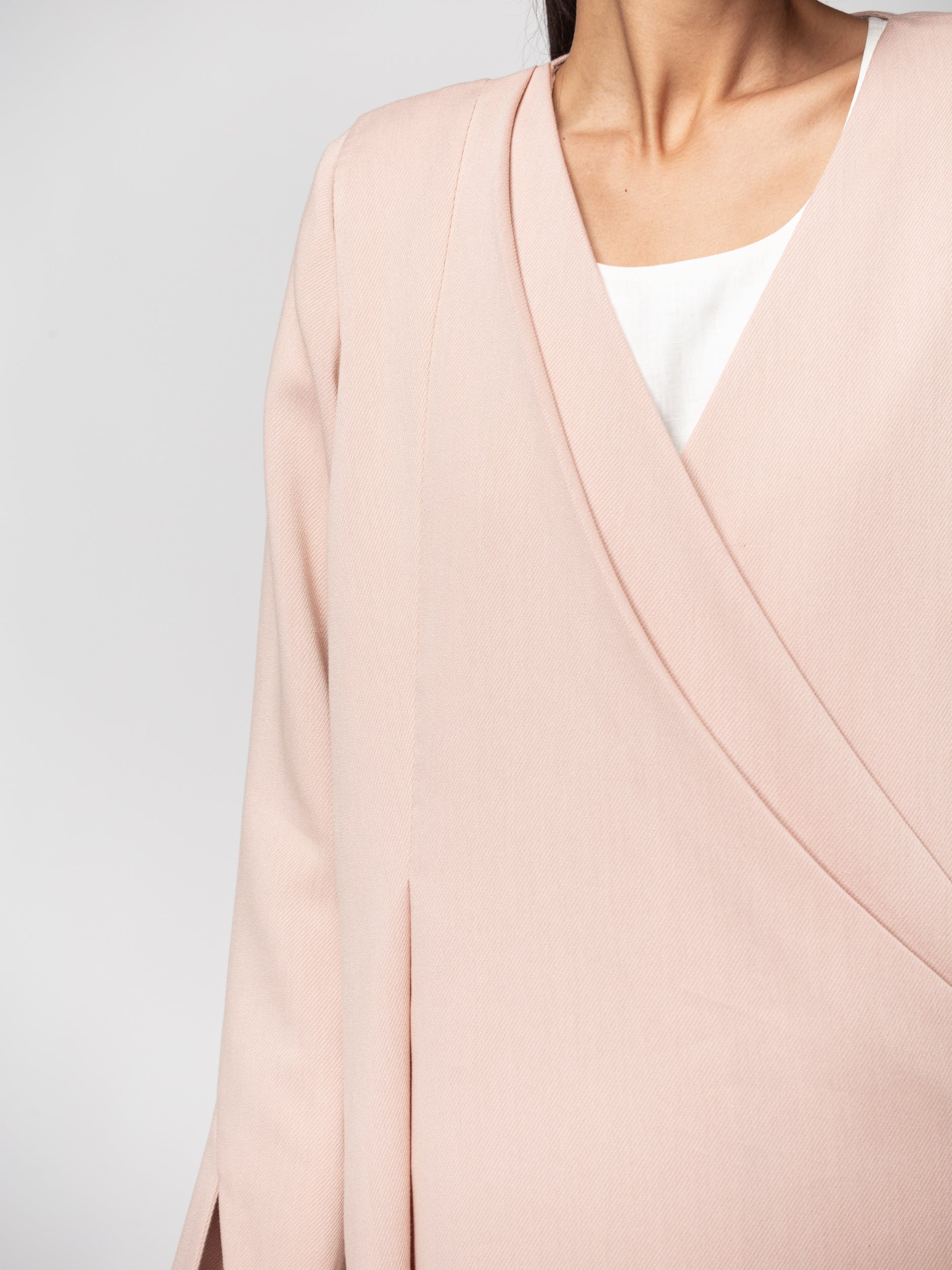 Drape Jacket Abaya in Pale Rose