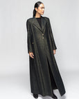 Luxury Winter Abaya in Green Gold