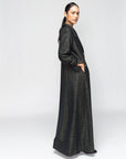 Luxury Winter Abaya in Green Gold