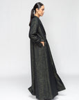 Luxury Winter Abaya in Green Gold