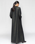 Luxury Winter Abaya in Green Gold