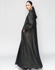 Luxury Winter Abaya in Green Gold