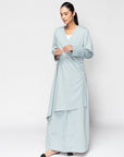 Drape Jacket Abaya in Mint Green