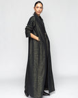 Luxury Winter Abaya in Green Gold