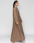 Linen Abaya in Metallic Brown RTW