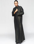 Luxury Winter Abaya in Green Gold