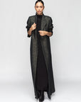 Luxury Winter Abaya in Green Gold