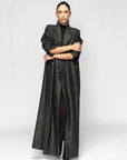 Luxury Winter Abaya in Green Gold