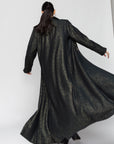 Luxury Winter Abaya in Green Gold