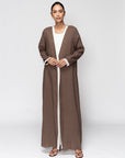 Linen Abaya in Brown