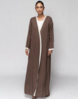 Linen Abaya in Brown