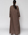 Linen Abaya in Brown