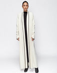 Jersey Abaya in Ivory with Black Details