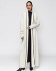 Jersey Abaya in Ivory with Black Details