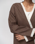 Linen Abaya in Brown