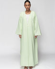 Winter Abaya in Fresh Green