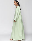 Winter Abaya in Fresh Green