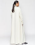 Jersey Abaya in Ivory with Black Details