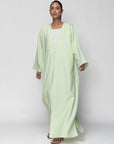 Winter Abaya in Fresh Green