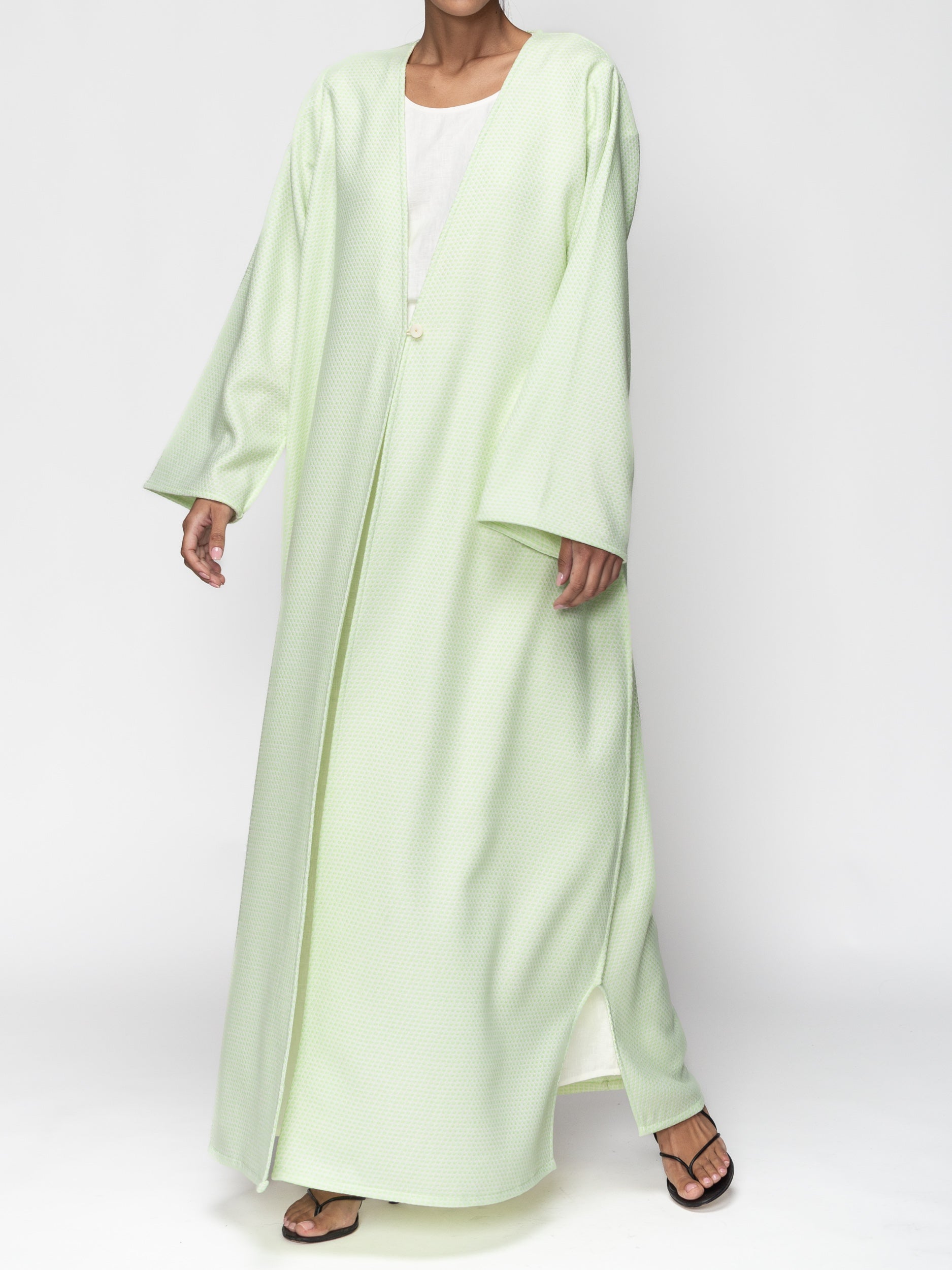 Winter Abaya in Fresh Green