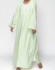 Winter Abaya in Fresh Green